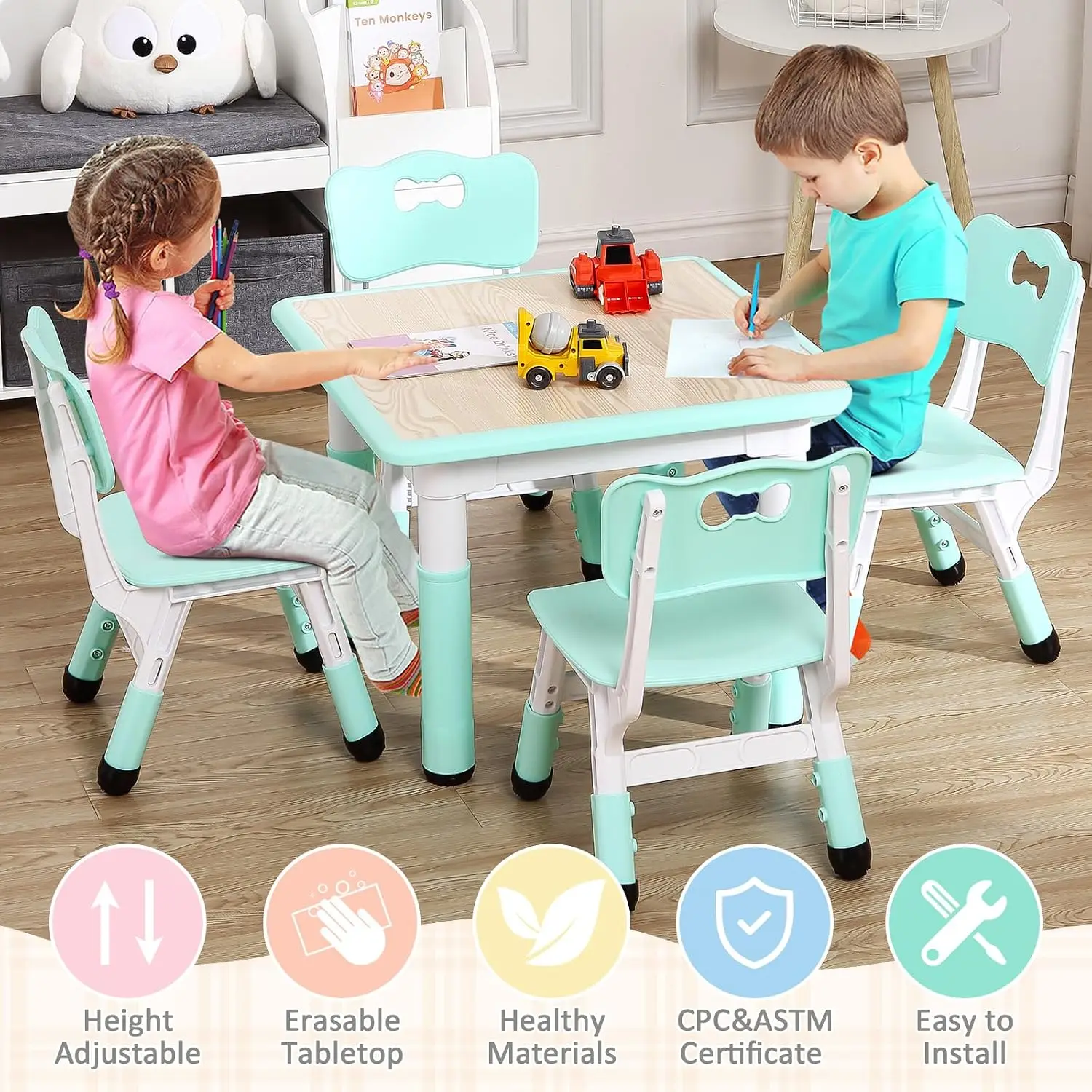 23inch Kids Table and 4 Chair Set - Image 3