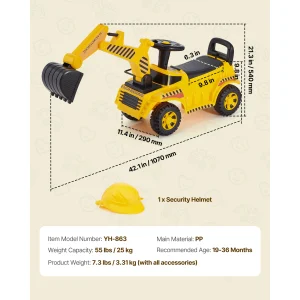 Excavator Digger Toy Ride On Toddler Car - Thumbnail Image 5