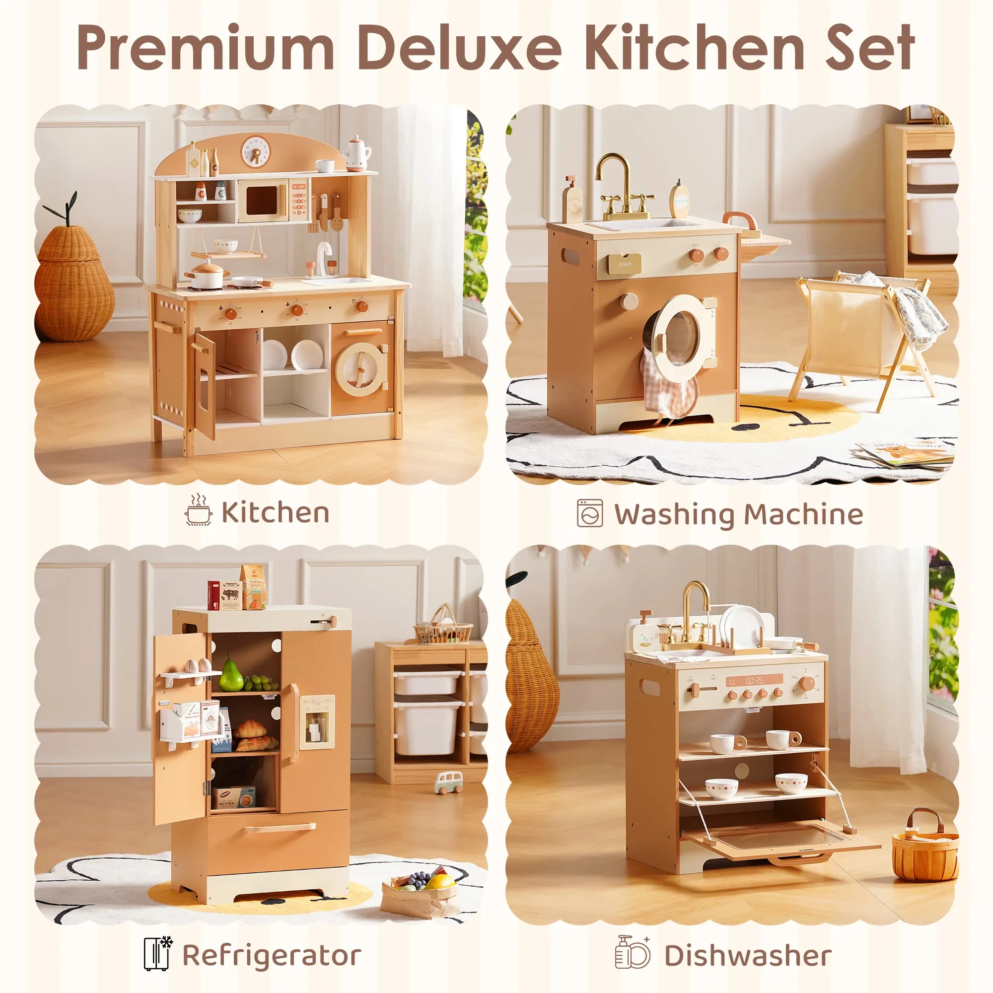 Robud Kids Wooden Play Kitchen - Image 3