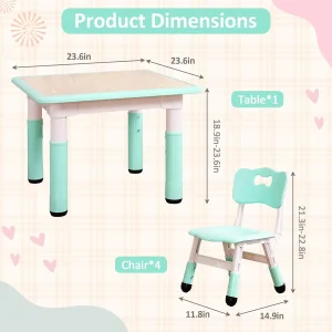 23inch Kids Table and 4 Chair Set - Thumbnail Image 4