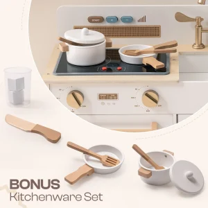 Wooden Kids Kitchen Playset with Sound Light - Thumbnail Image 3