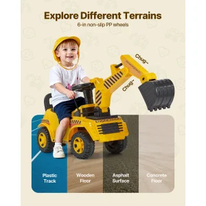 Excavator Digger Toy Ride On Toddler Car - Thumbnail Image 4