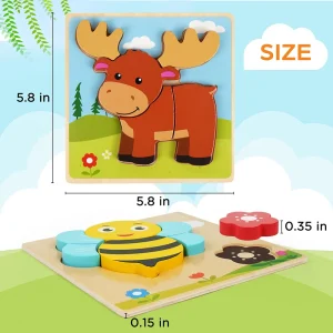 8 Pack Animal Wooden Puzzles - Thumbnail Image 2