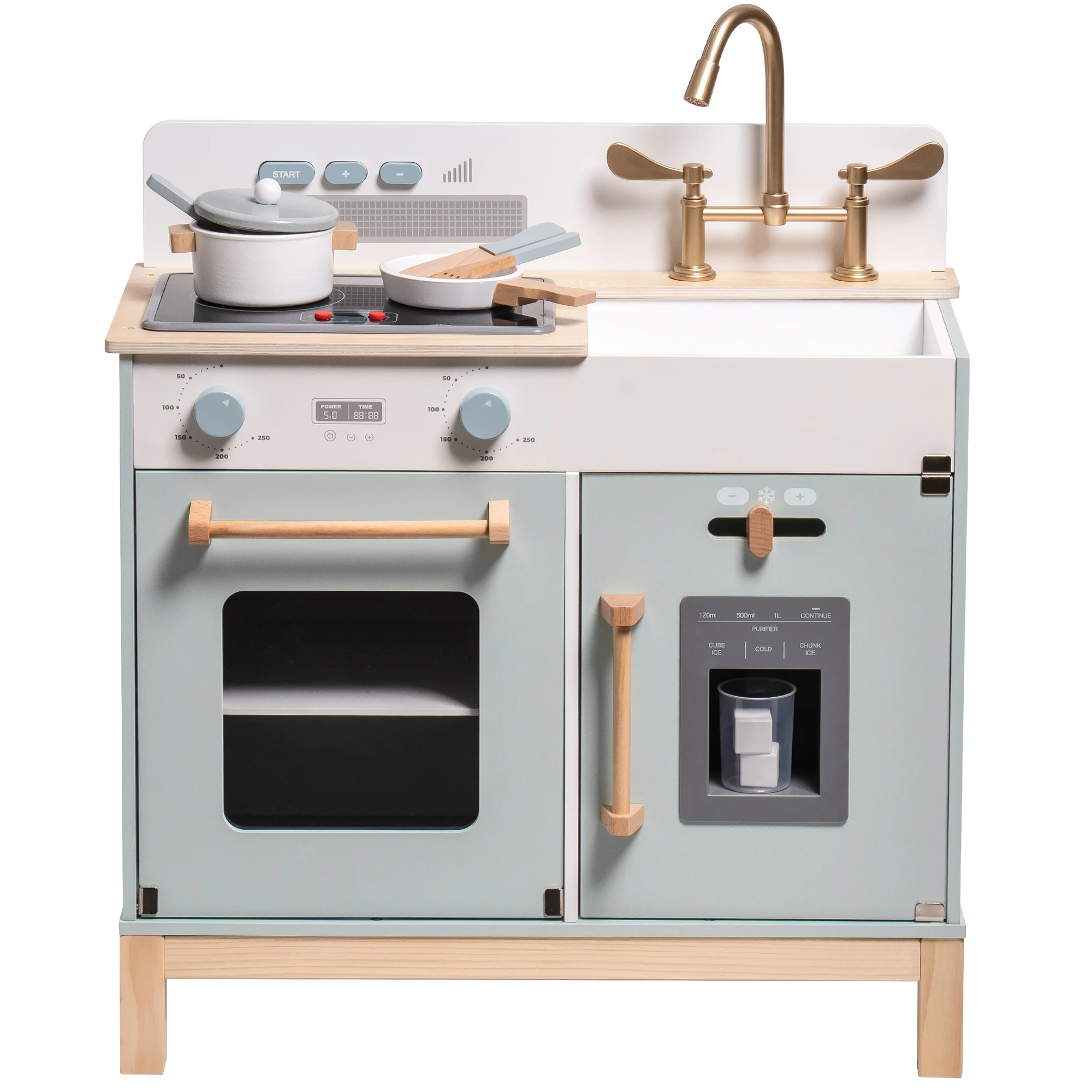 Wooden Kids Kitchen Playset with Sound Light - Image 5