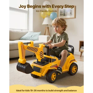 Excavator Digger Toy Ride On Toddler Car - Thumbnail Image 2